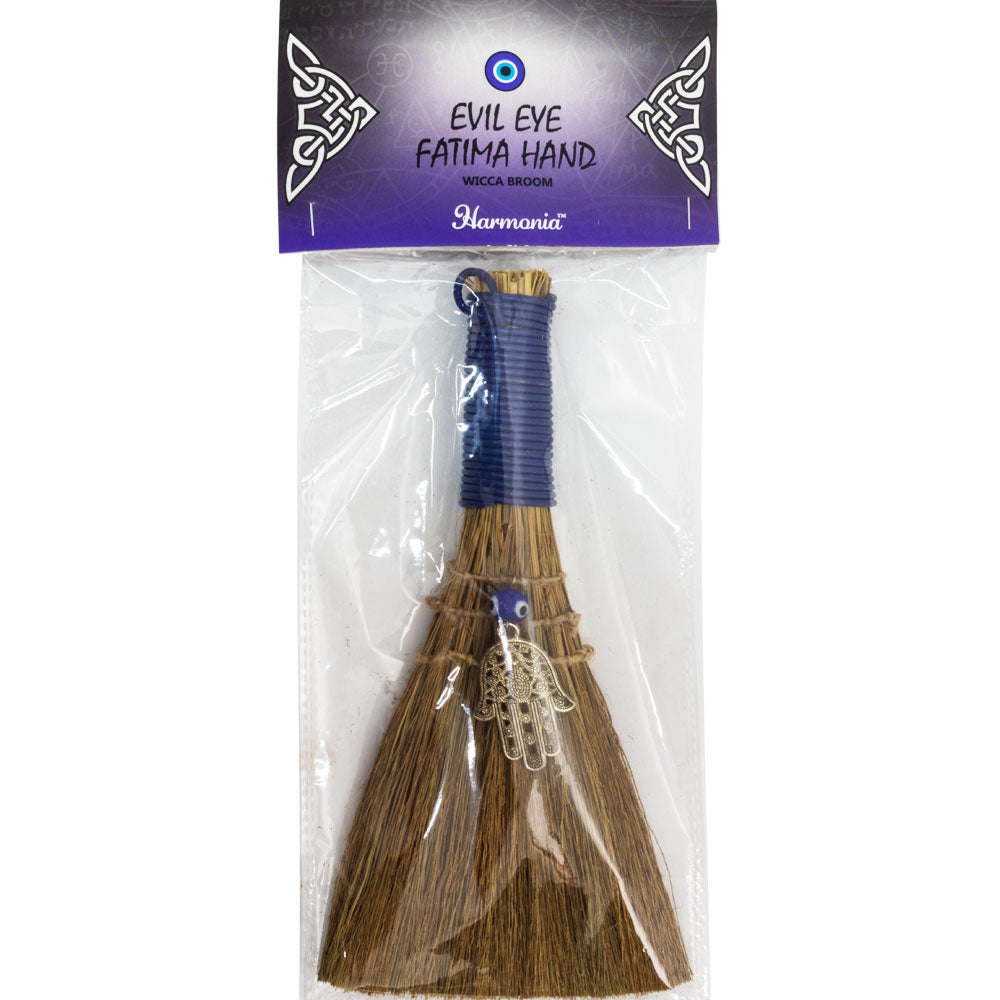 Hamsa Broom with Evil Eye (9 Inches)