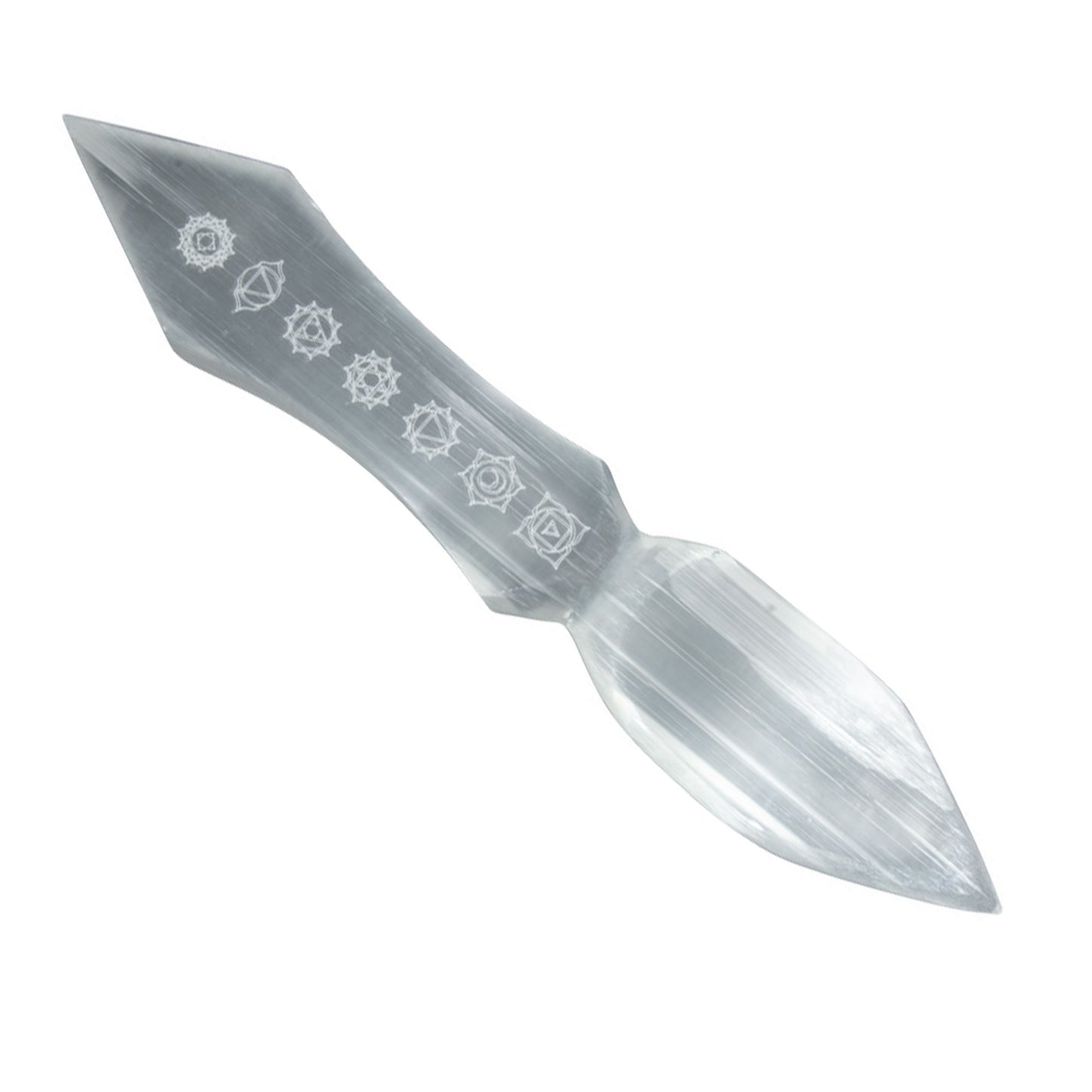 Selenite Seven Chakras Athame (10 Inches)