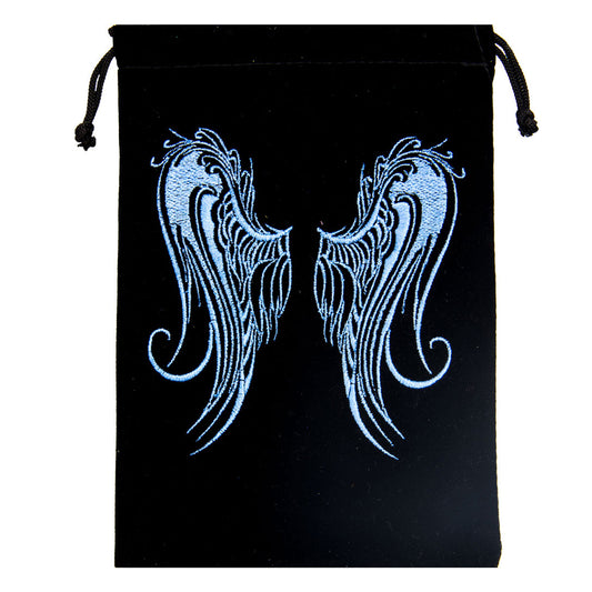 Set of 10 Angel Wings Embroidered Velveteen Bags