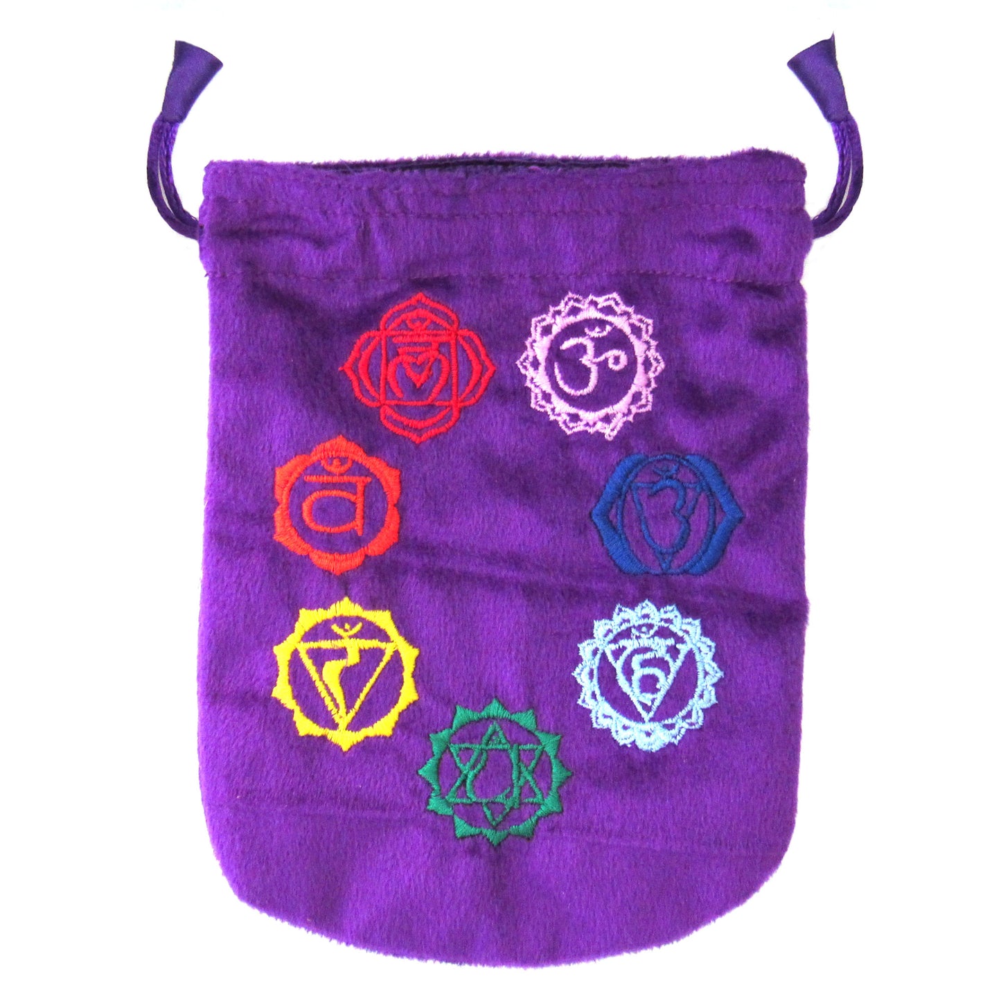 Chakras Purple Velvet Bag