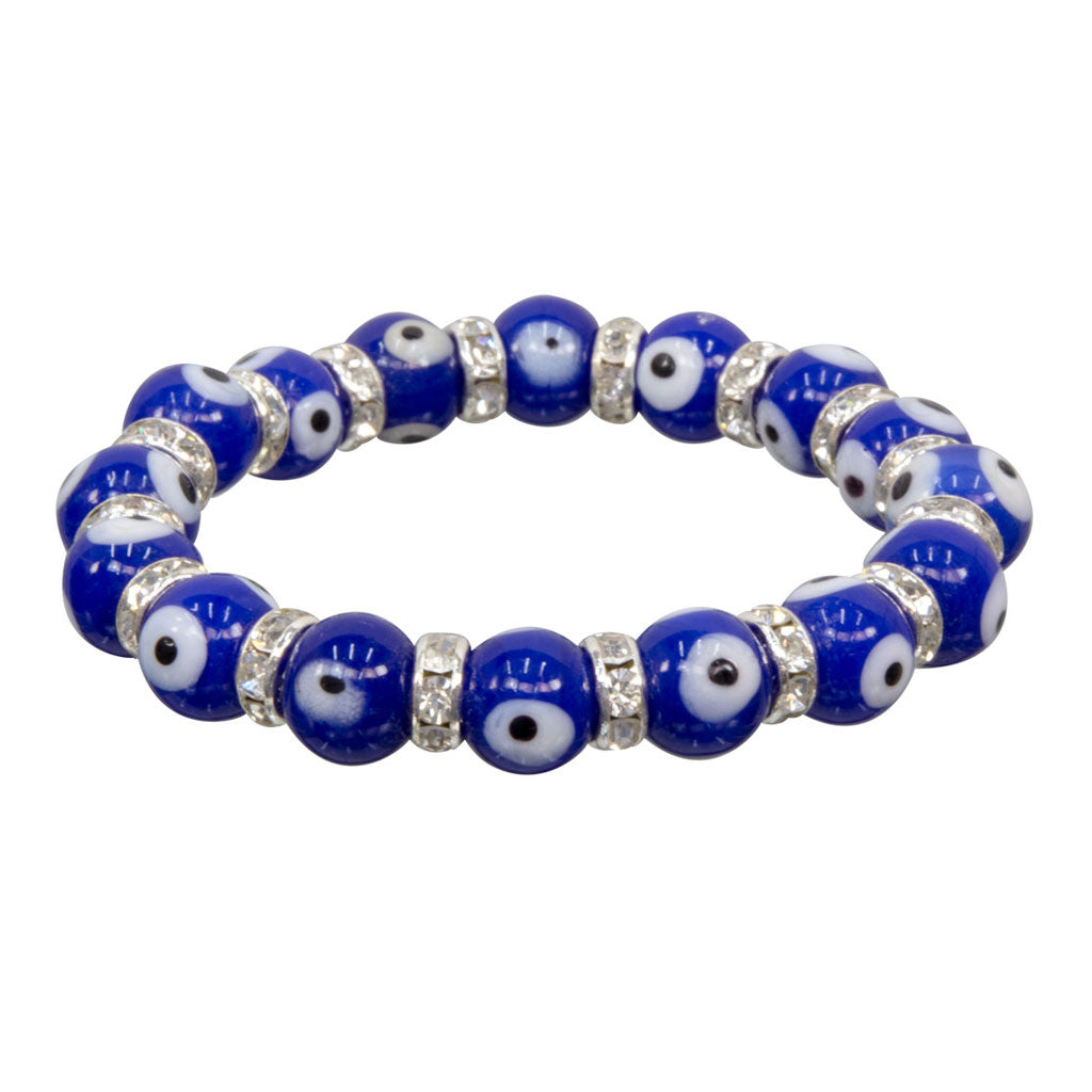 Evil Eye Bracelet (Blue with Silver Spacers)