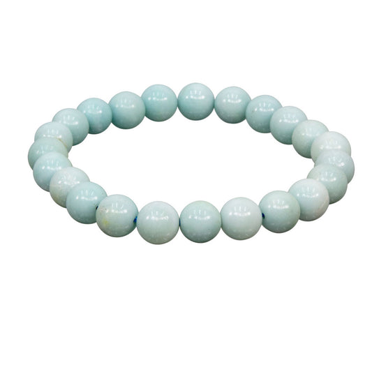 Amazonite Round Bead Bracelet (8mm)