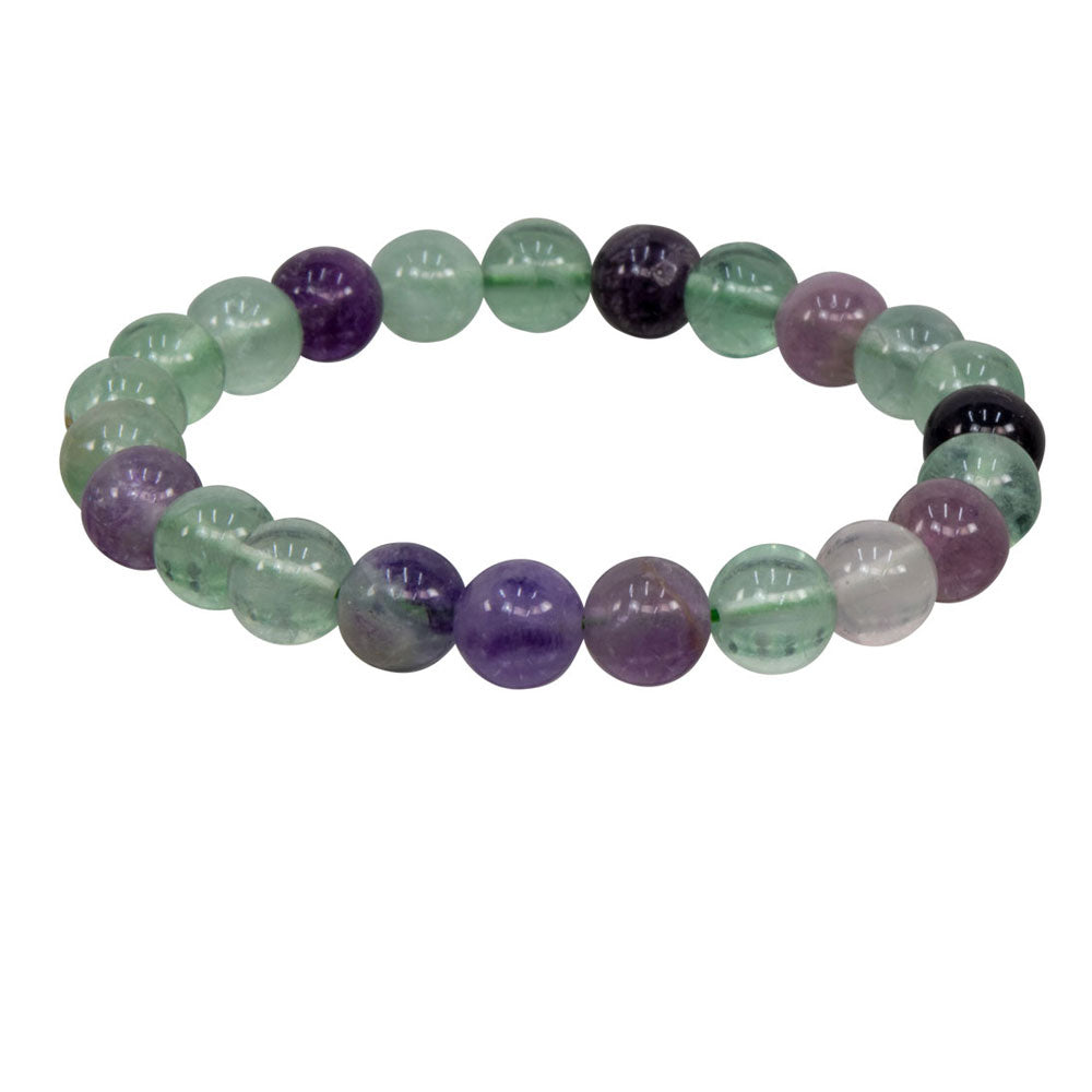 Fluorite Round Bead Bracelet (8mm)