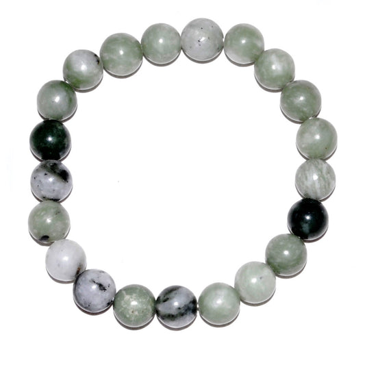 Green Jade Round Bead Bracelet (8mm)