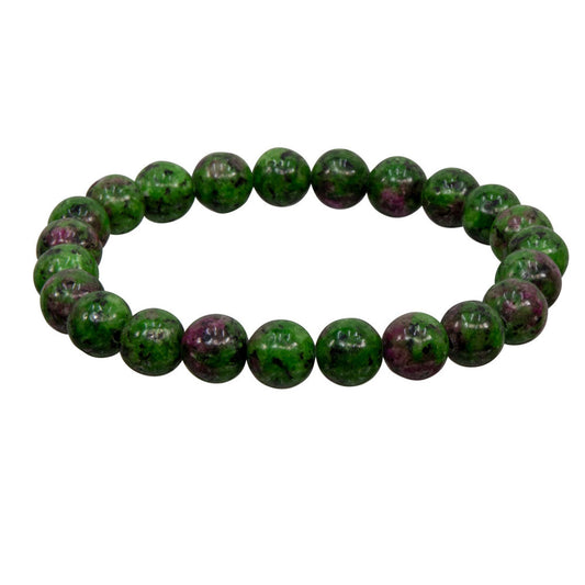 Ruby Zoisite Round Bead Bracelet (8mm)