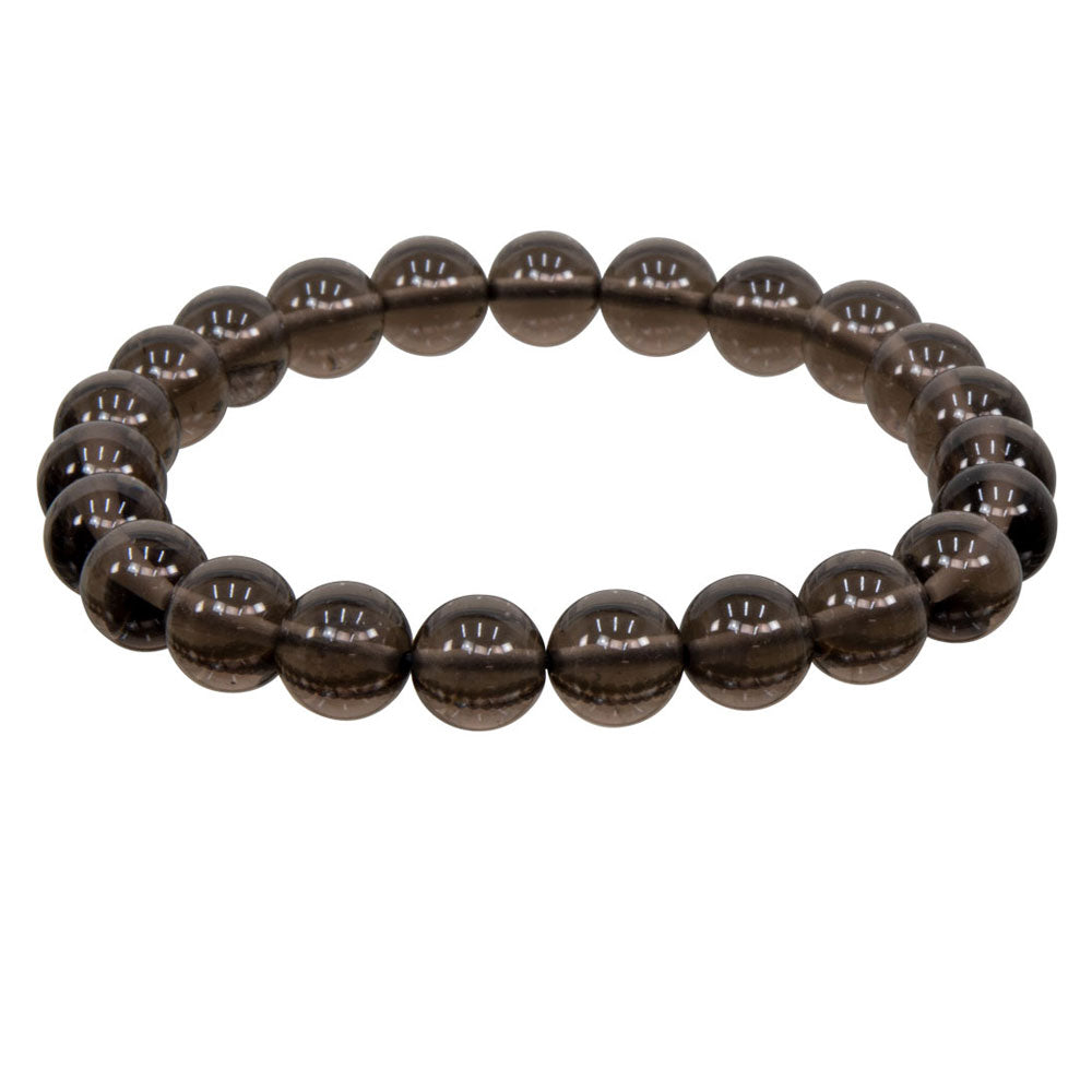 Smoky Quartz Round Bead Bracelet (8mm)