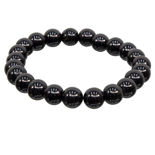 Black Tourmaline Round Bead Bracelet (8mm)