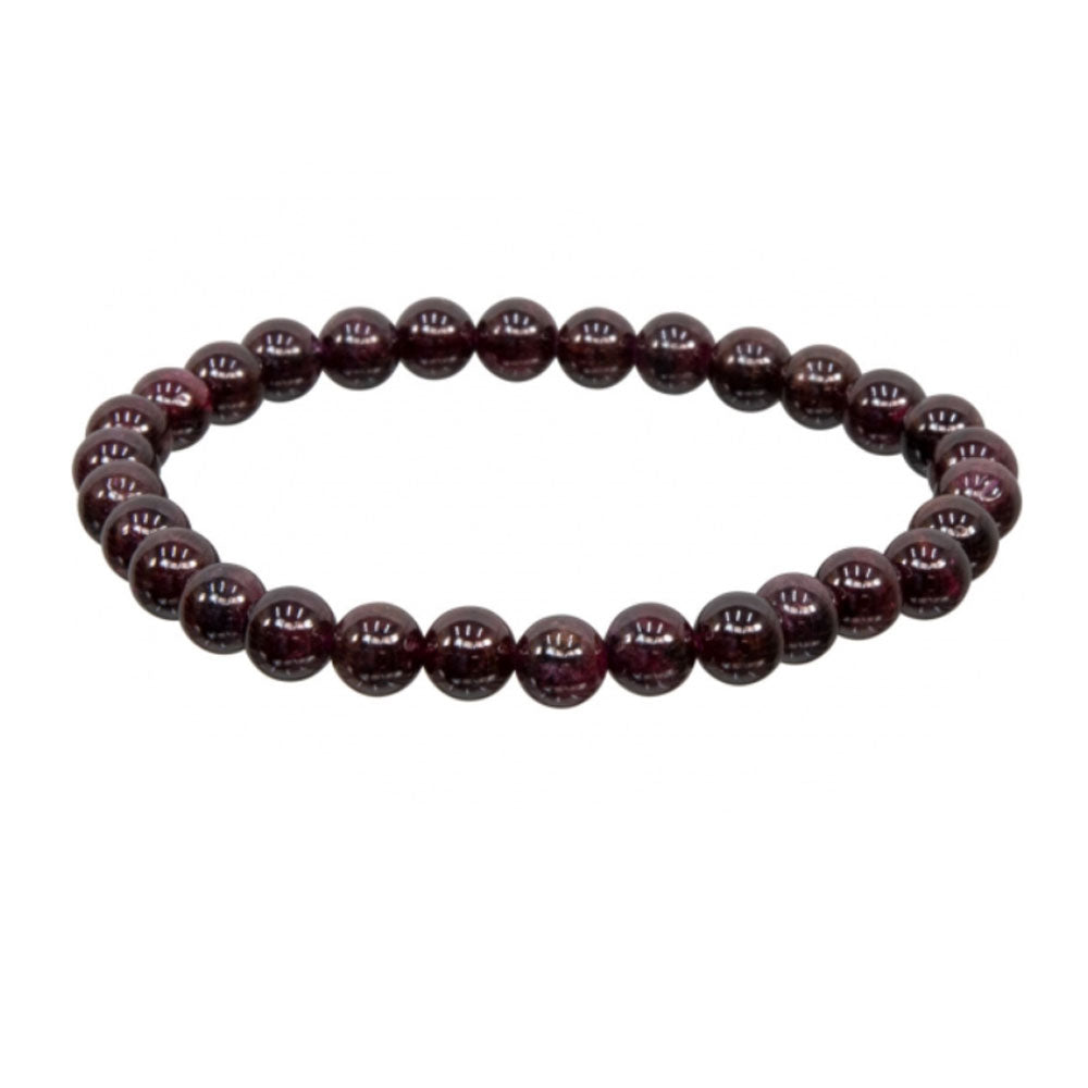 Garnet Round Bead Bracelet (6-8mm)