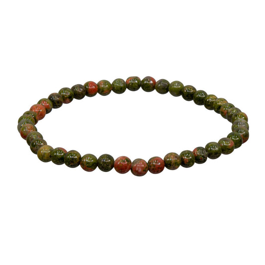 Unakite Bracelet (4mm)