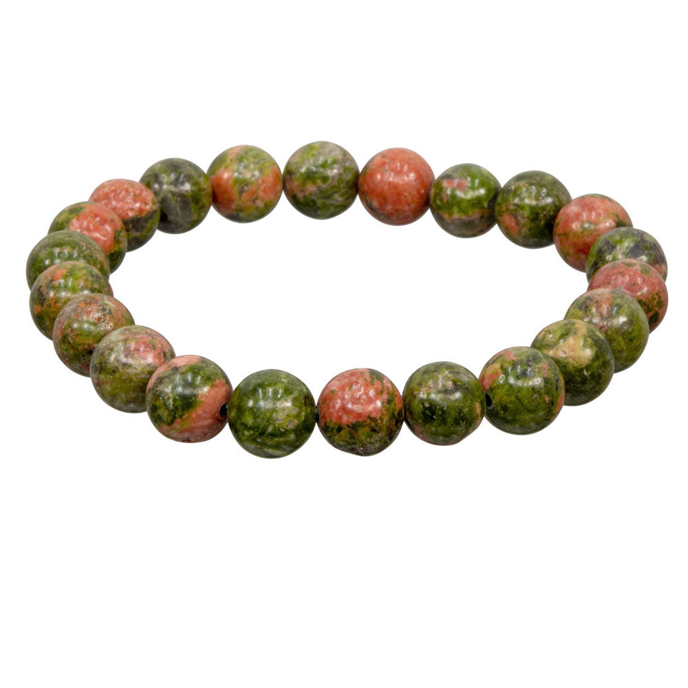 Unakite Round Bead Bracelet (8mm)