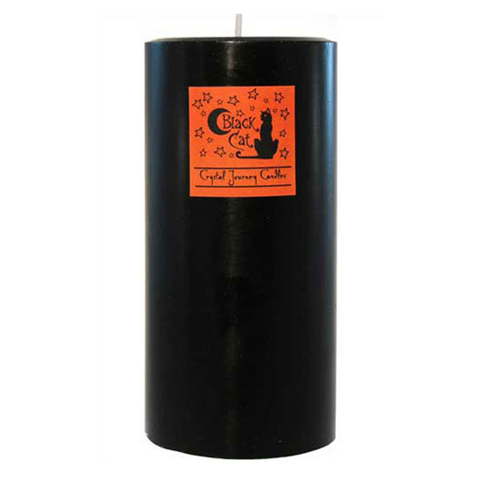 Large Black Cat Pillar Candle by Crystal Journey