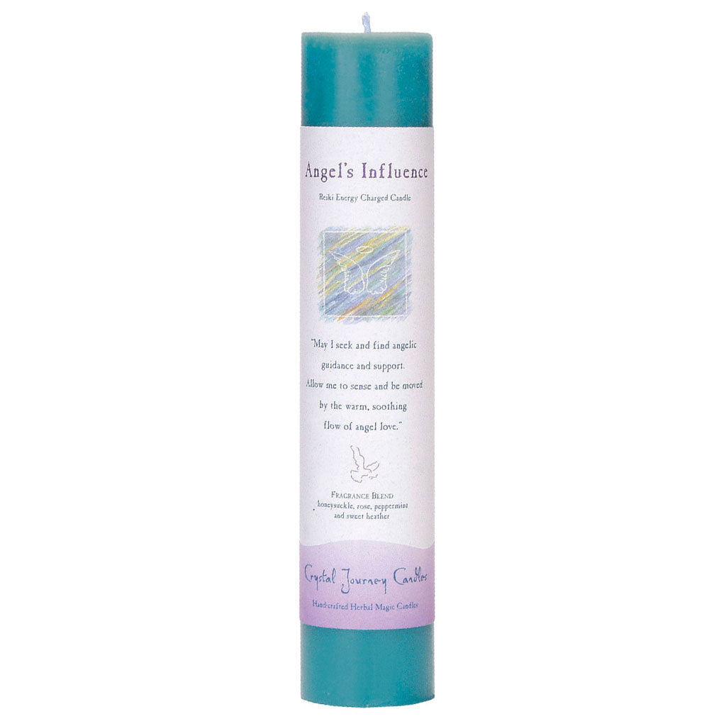 Angel's Influence Reiki Charged Pillar Candle by Crystal Journey