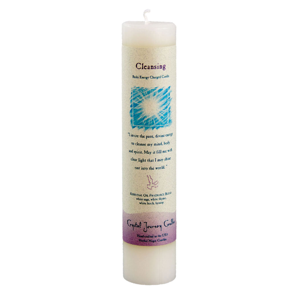 Cleansing Reiki Charged Pillar Candle by Crystal Journey