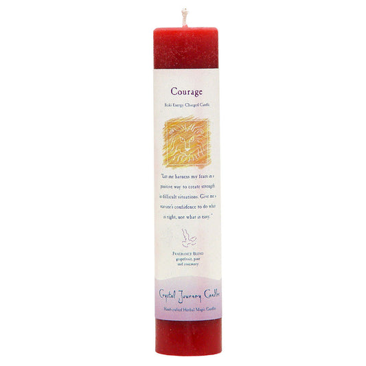 Courage Pillar Candle by Crystal Journey