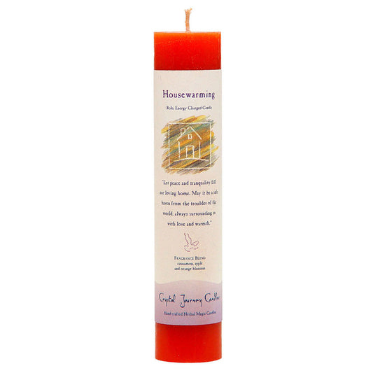 Housewarming Reiki Charged Pillar Candle by Crystal Journey