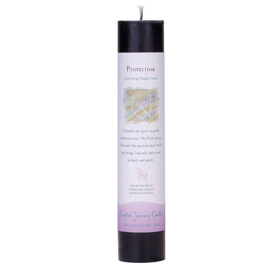 Protection Reiki Charged Pillar Candle by Crystal Journey