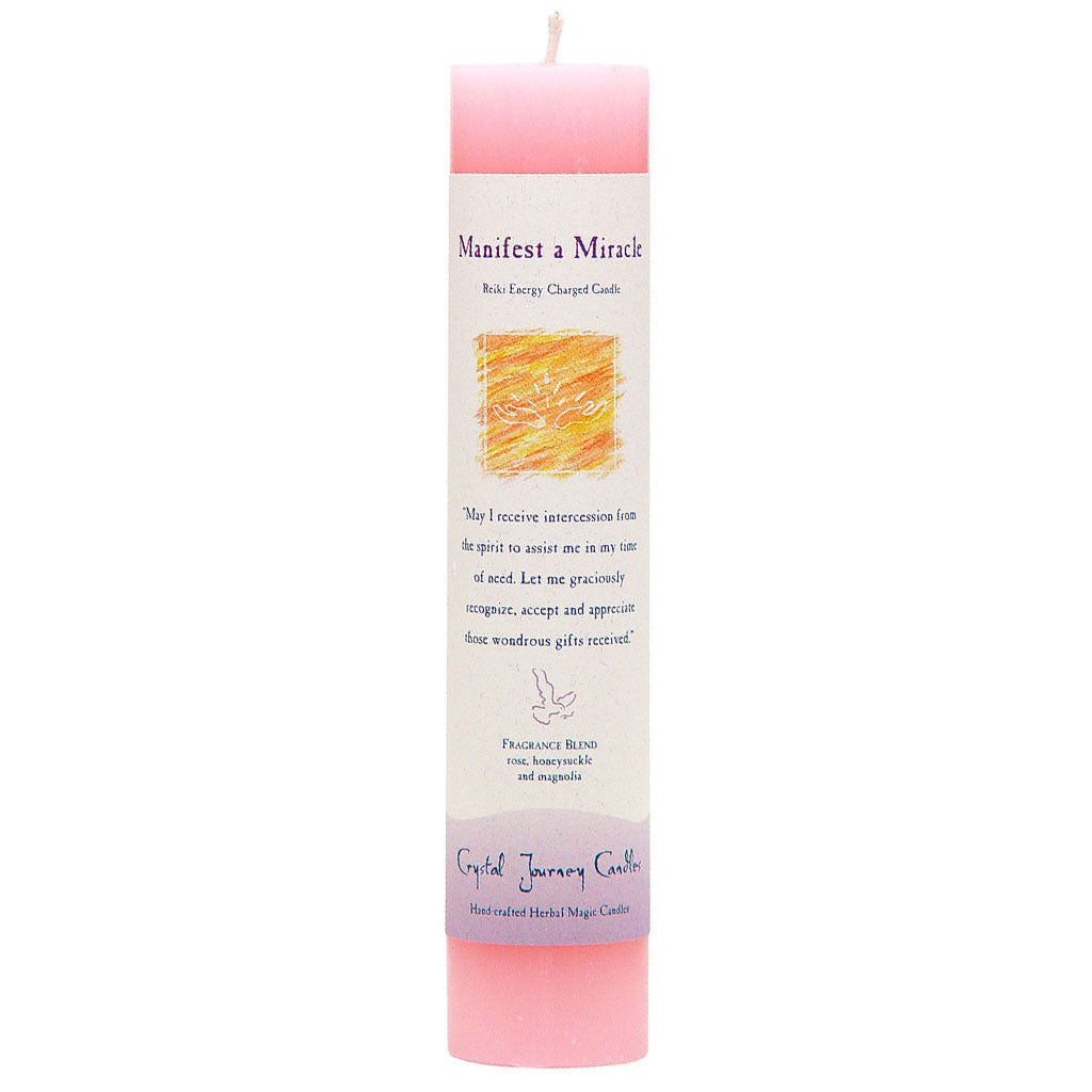 Manifest A Miracle Reiki Charged Pillar Candle