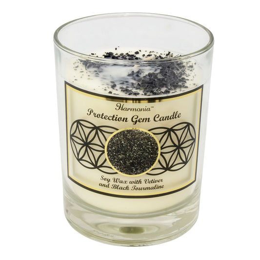 Protection Gem Candle (Soy Wax with Black Tourmaline and Vetiver)