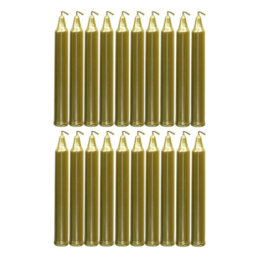 Gold Mini Candles (4 Inches) - Package of 20