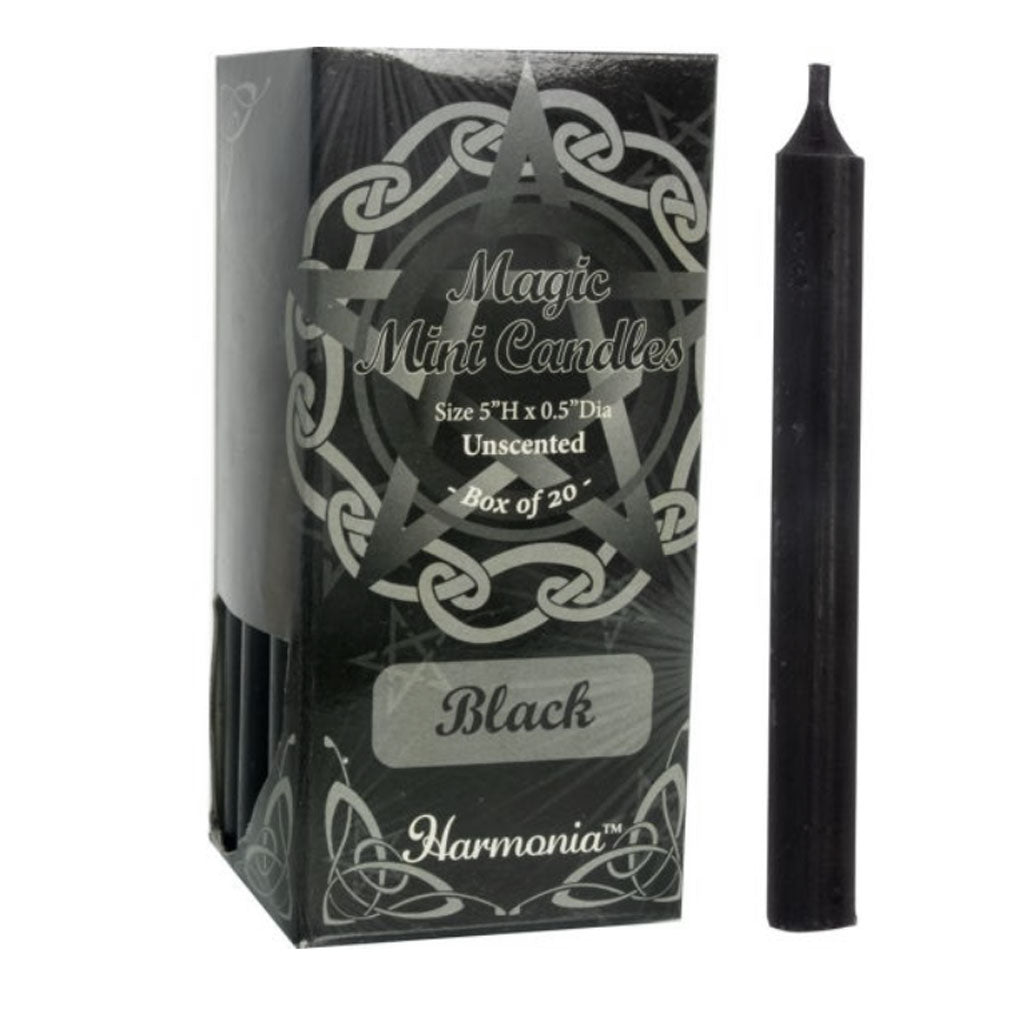 Black Mini Candles (5 Inches) - Box of 20