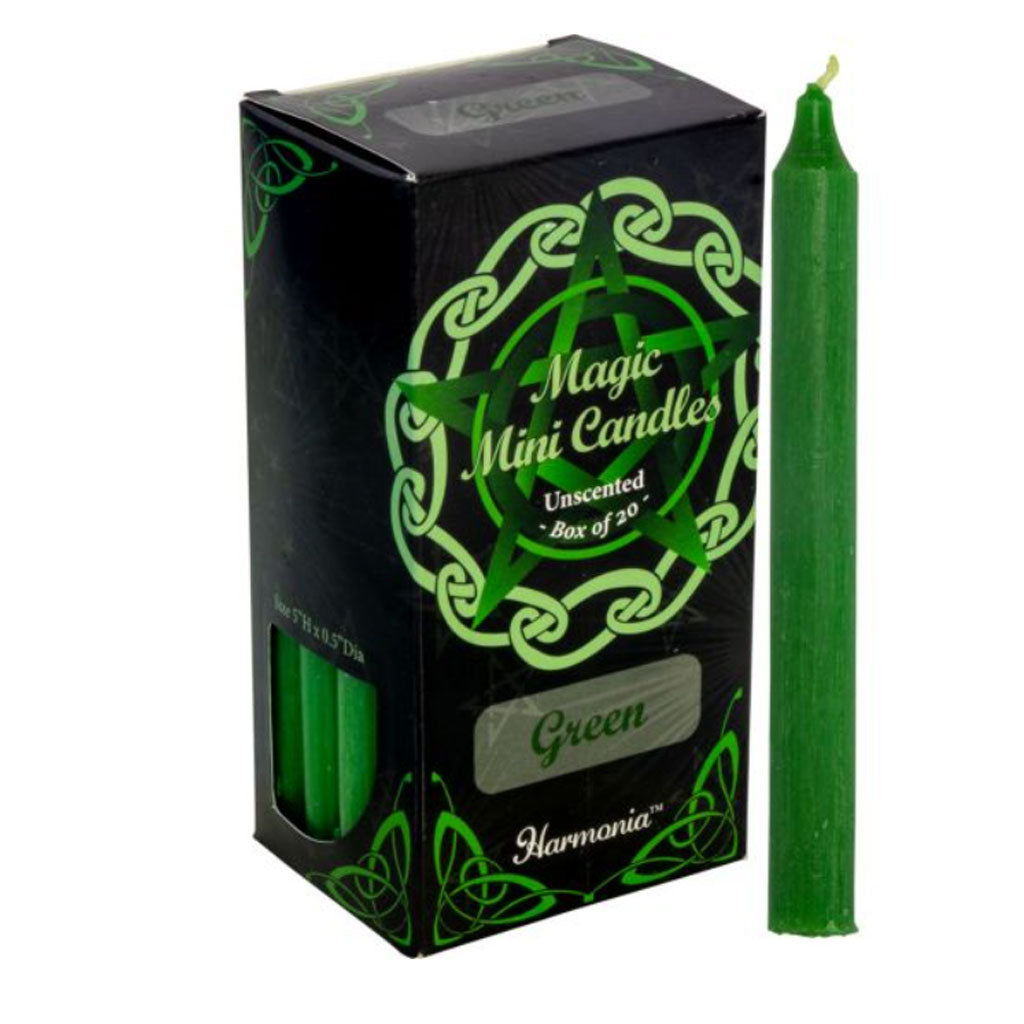 Green Mini Candles (5 Inches) - Box of 20