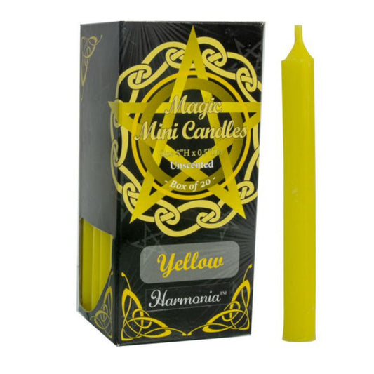 Yellow Mini Candles (5 Inches) - Box of 20