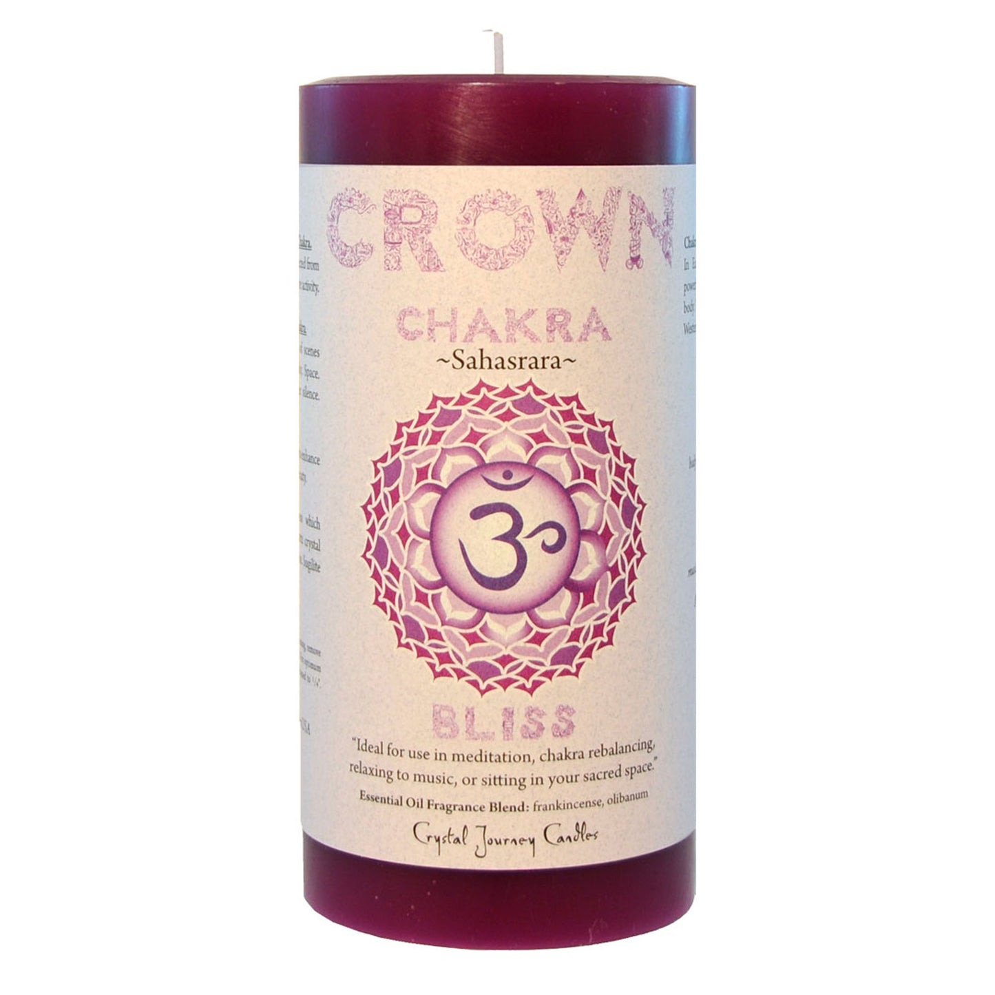 Crown Chakra Pillar Candle by Crystal Journey