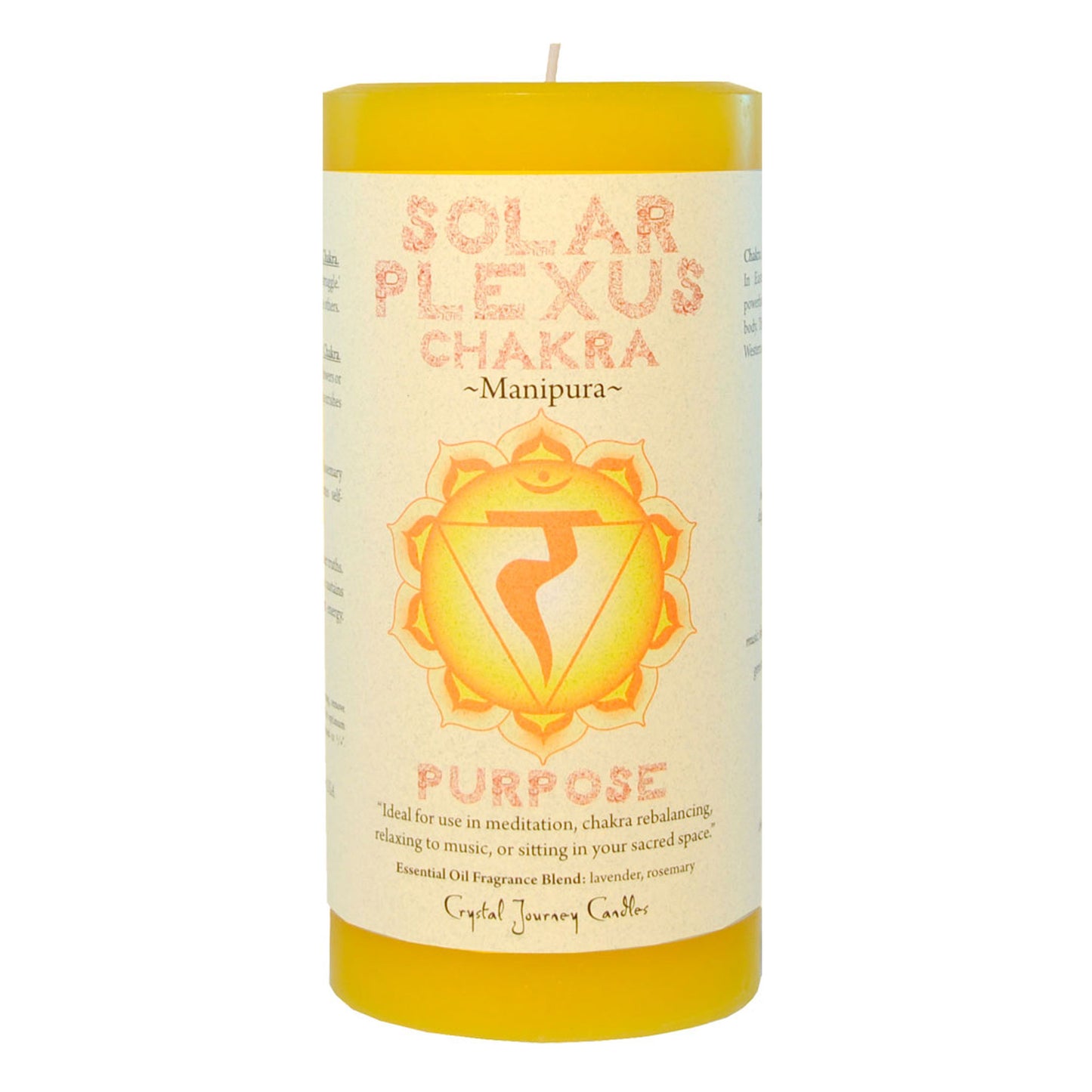 Solar Plexus Chakra Pillar Candle by Crystal Journey