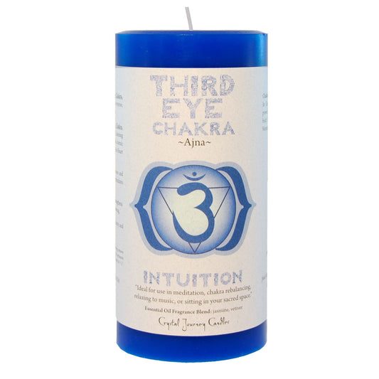 Third Eye Chakra Pillar Candle by Crystal Journey