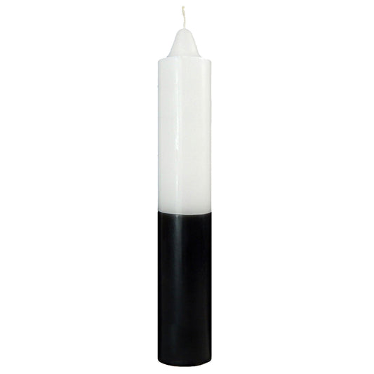 Double Action Jumbo Pillar Candle - White/Black