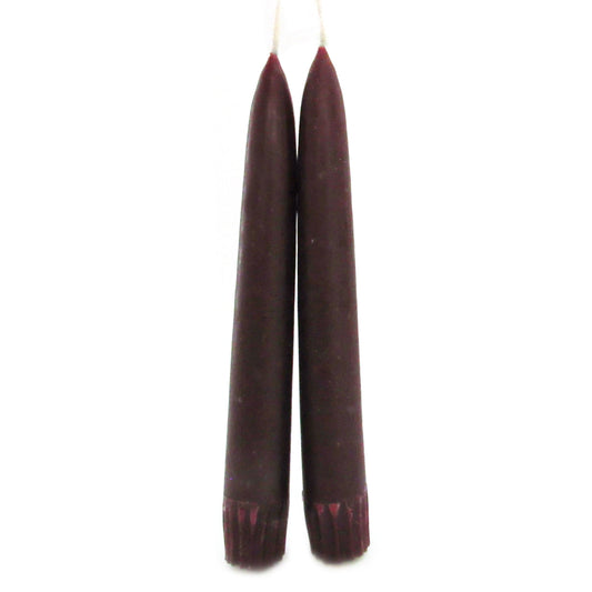 Old-Fashioned Taper Candle Pair (Dark Red)