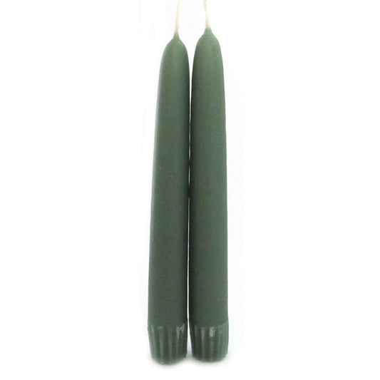 Old-Fashioned Taper Candle Pair (Sage Green)