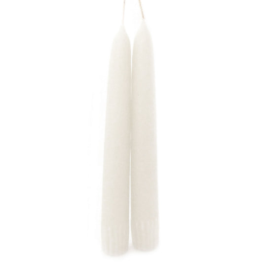 Old-Fashioned Taper Candle Pair (Antique White)