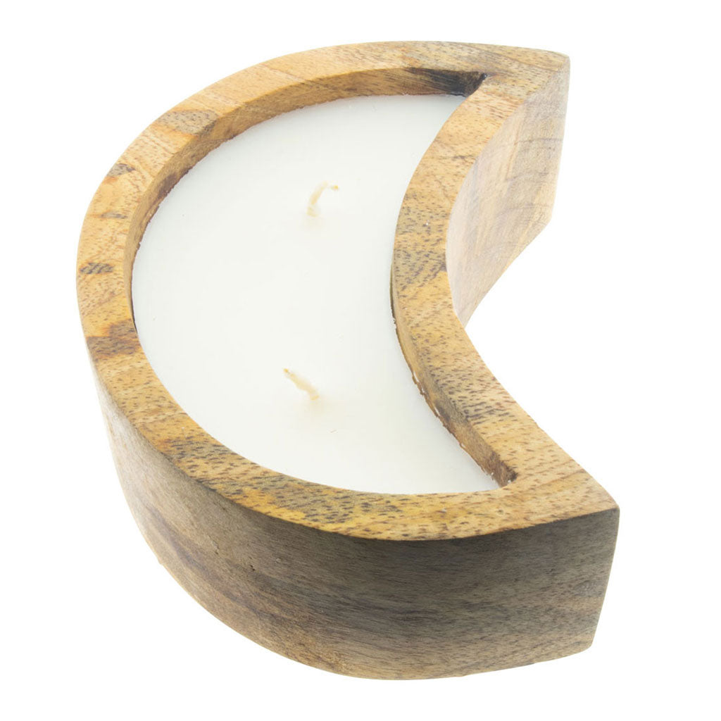 Waning Moon Candle in Wood Container