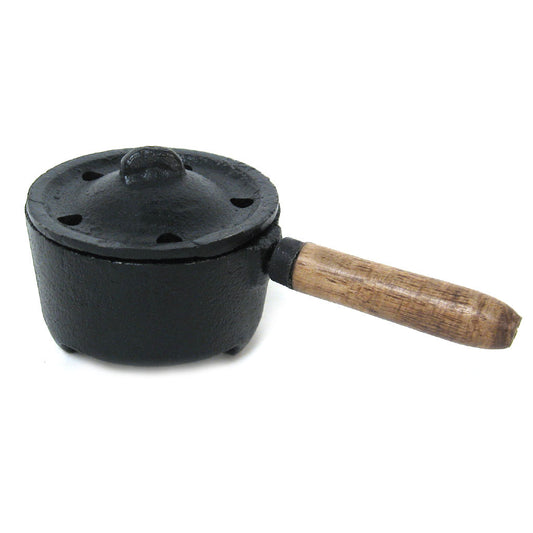 Cast Iron Cauldron with Wood Handle