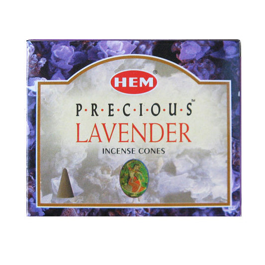 Precious Lavender Cone Incense by HEM (Box of 10 Cones)