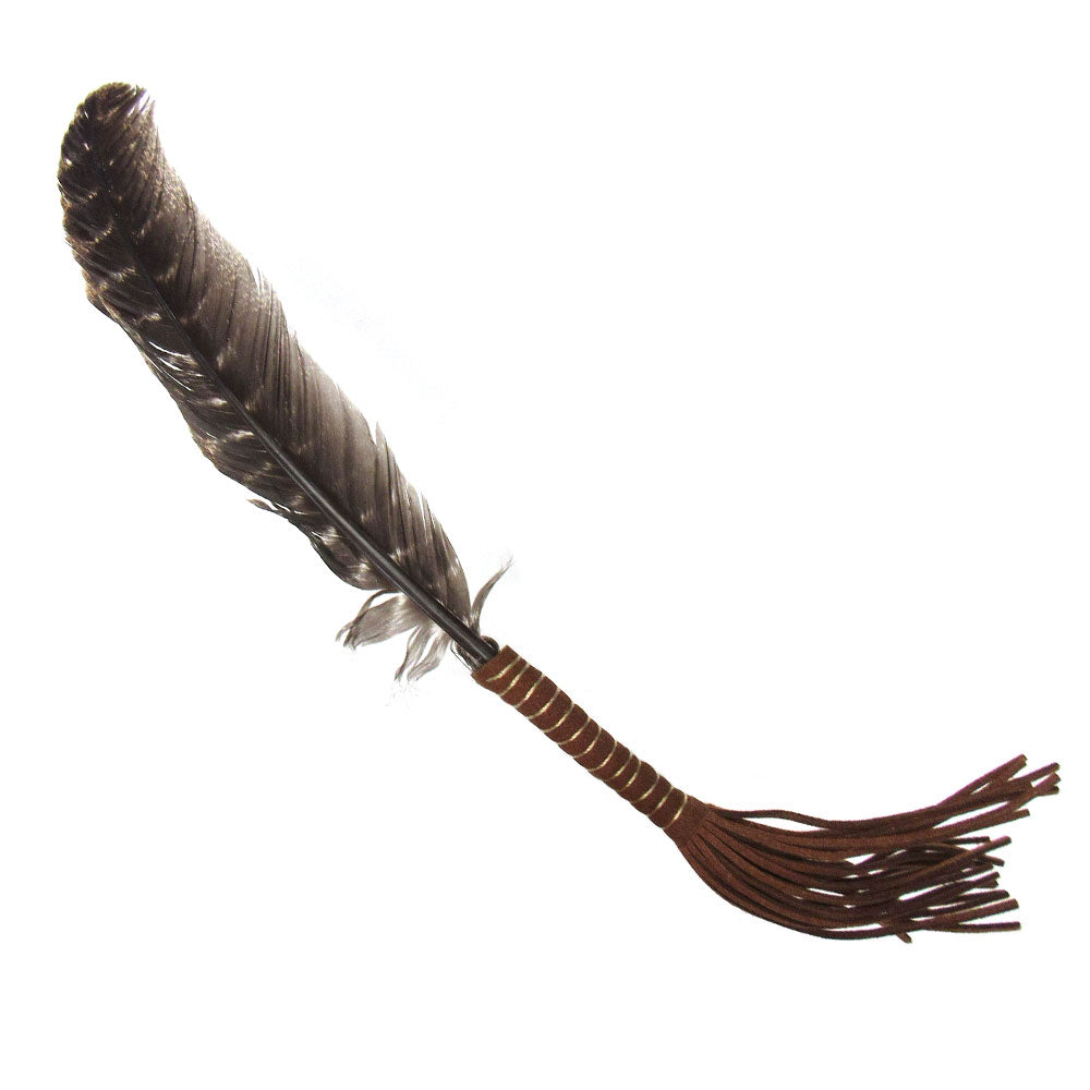 Leather Wrapped Smudging Feather (Set of 2)