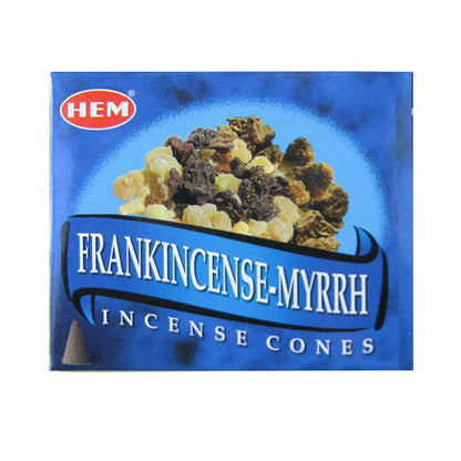 Frankincense-Myrrh Cone Incense by HEM (Box of 10 Cones)