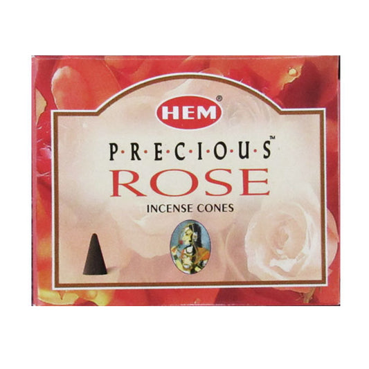 Precious Rose Cone Incense by HEM (Box of 10 Cones)