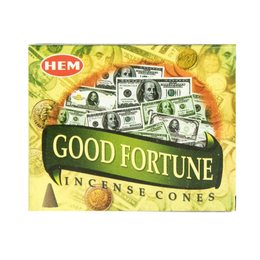 Good Fortune Incense Cones by HEM (Box of 10 Cones)