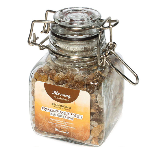 Frankincense and Myrrh (Blessings) Resin Incense in Glass Jar (3 oz)