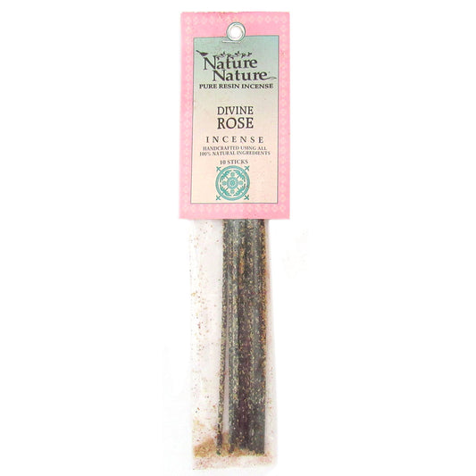 Divine Rose Resin Incense Sticks by Nature Nature (Package of 10)