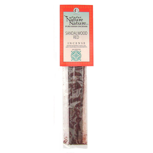 Red Sandalwood Resin Incense Sticks by Nature Nature (Package of 10)