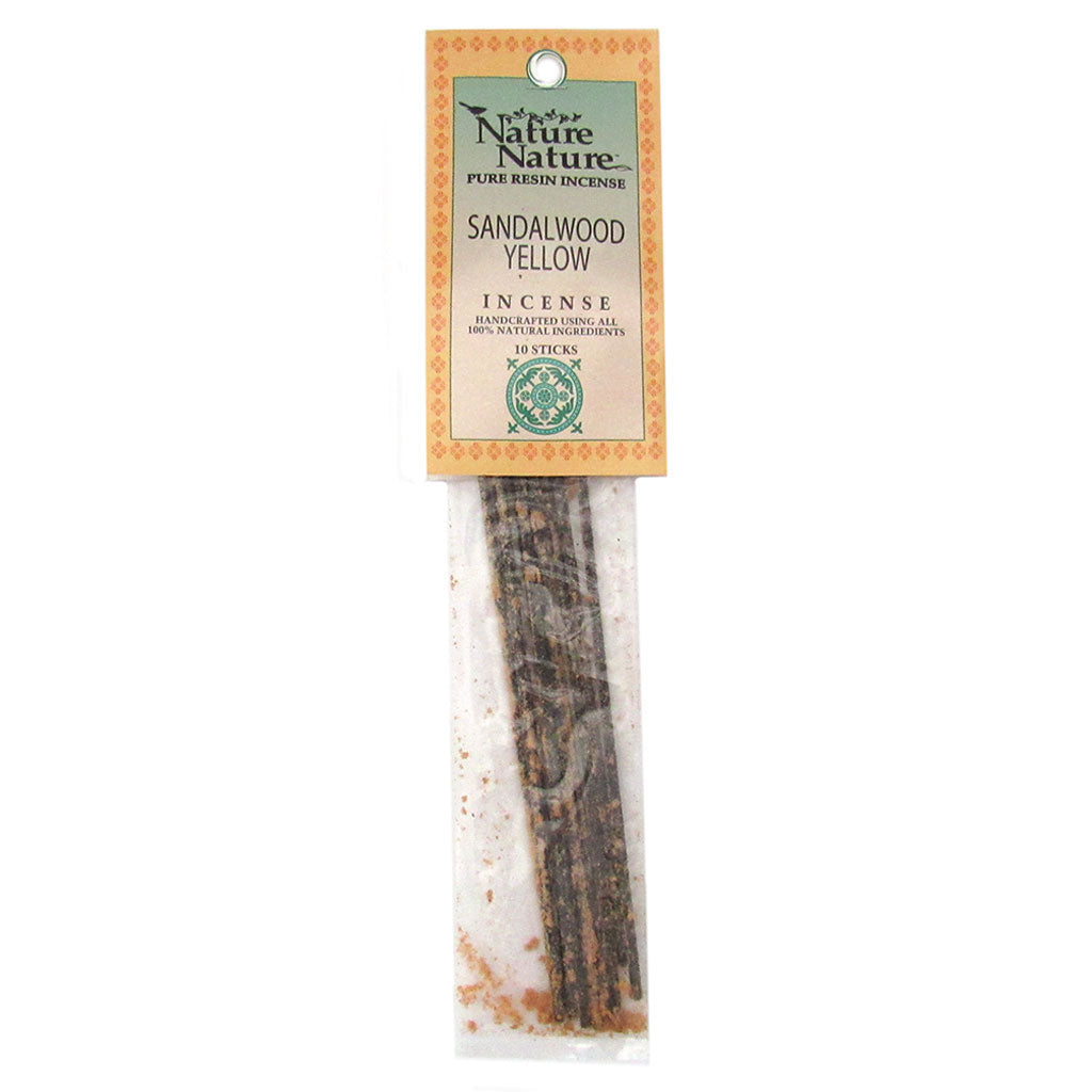 Yellow Sandalwood Incense Sticks by Nature Nature (Package of 10)