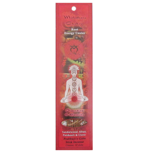 Muladhara (Root) Chakra Incense Sticks by Prabhuji's (Package of 10)