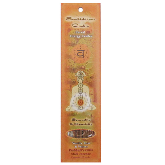 Svadhisthana (Sacral) Chakra Incense Sticks by Prabhuji's (Package of 10)