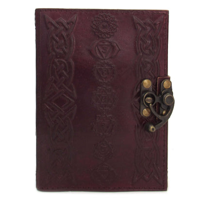 Chakras Leather Blank Book with Latch