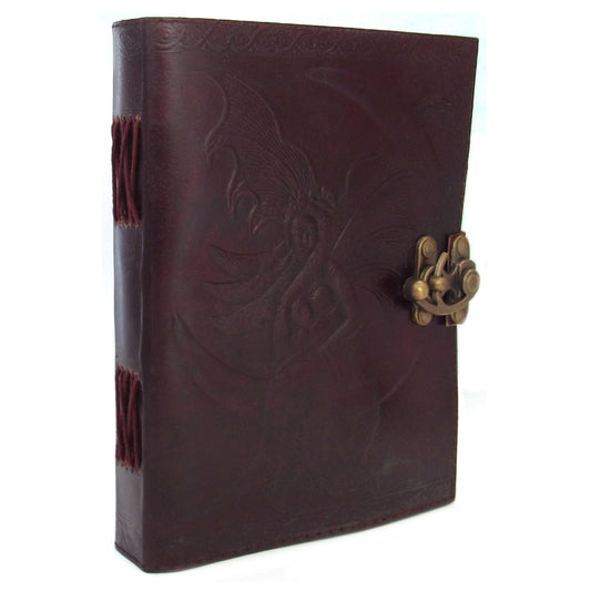 Fairy Moon Leather Blank Book with Latch