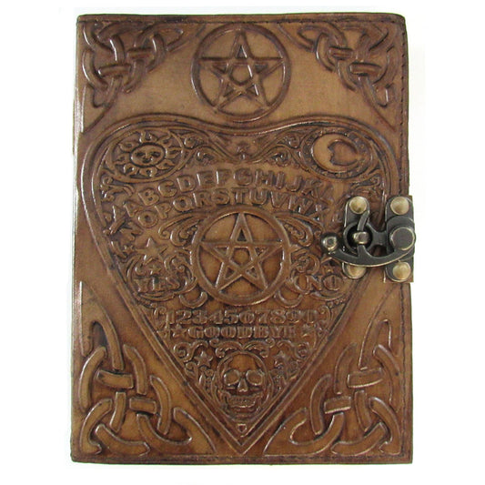 Ouija Planchette Leather Journal with Latch