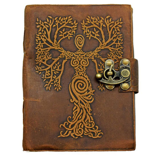 Tree Goddess Leather Journal with Latch